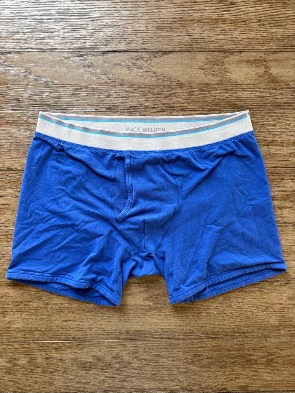 Mack Weldon Royal Blue Men's Boxer Briefs with White Waistband